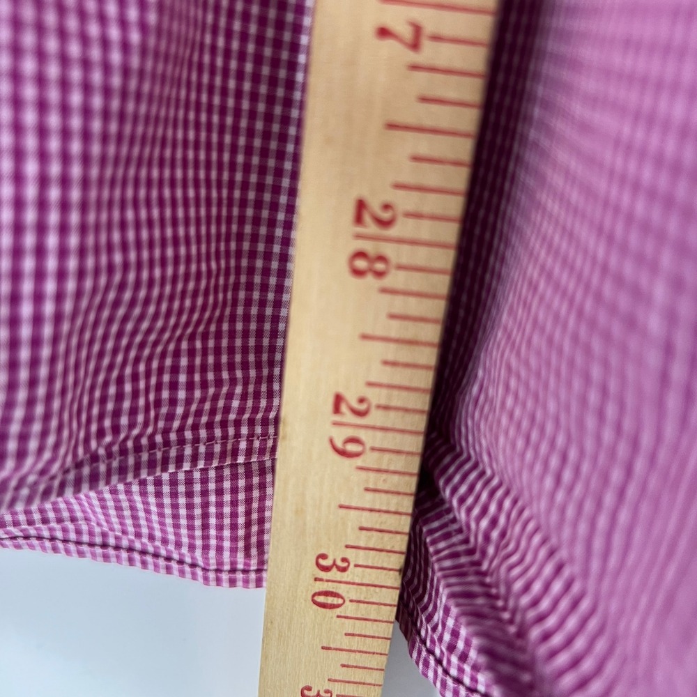 Ted Baker Endurance Mens 16 34/35 Pink Gingham Dress Shirt Long Sleeve Cotton - Picture 8 of 12
